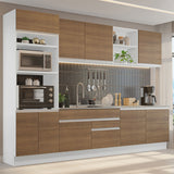 Cocina Integral 310cm Blanco/Marrón Glamy Madesa 02