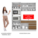 Cocina Integral 190cm Blanco/Marrón/Blanco Glamy Madesa 04