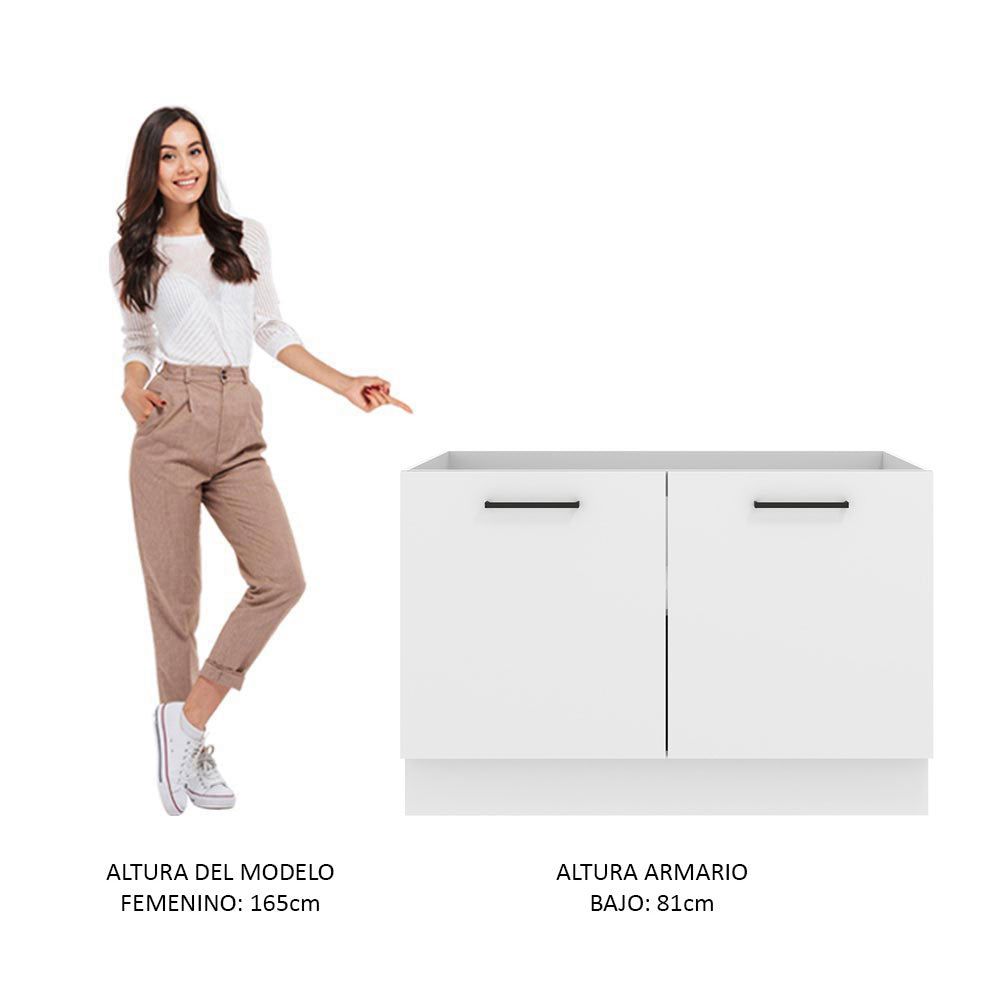Mueble de Cocina para Fregadero Madesa Agata con 2 Puertas Blanco