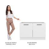 Mueble de Cocina para Fregadero Madesa Agata con 2 Puertas Blanco
