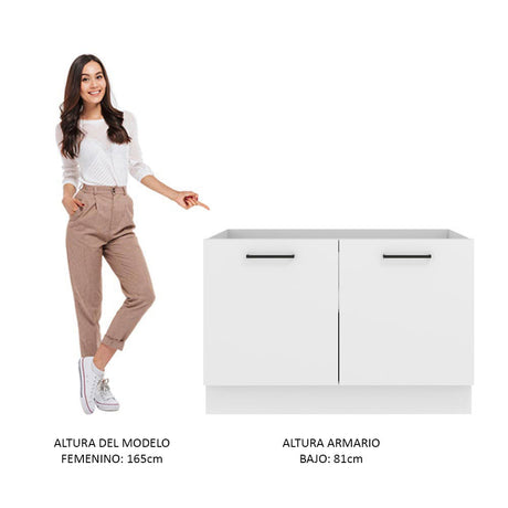 Mueble de Cocina para Fregadero Madesa Agata con 2 Puertas Blanco