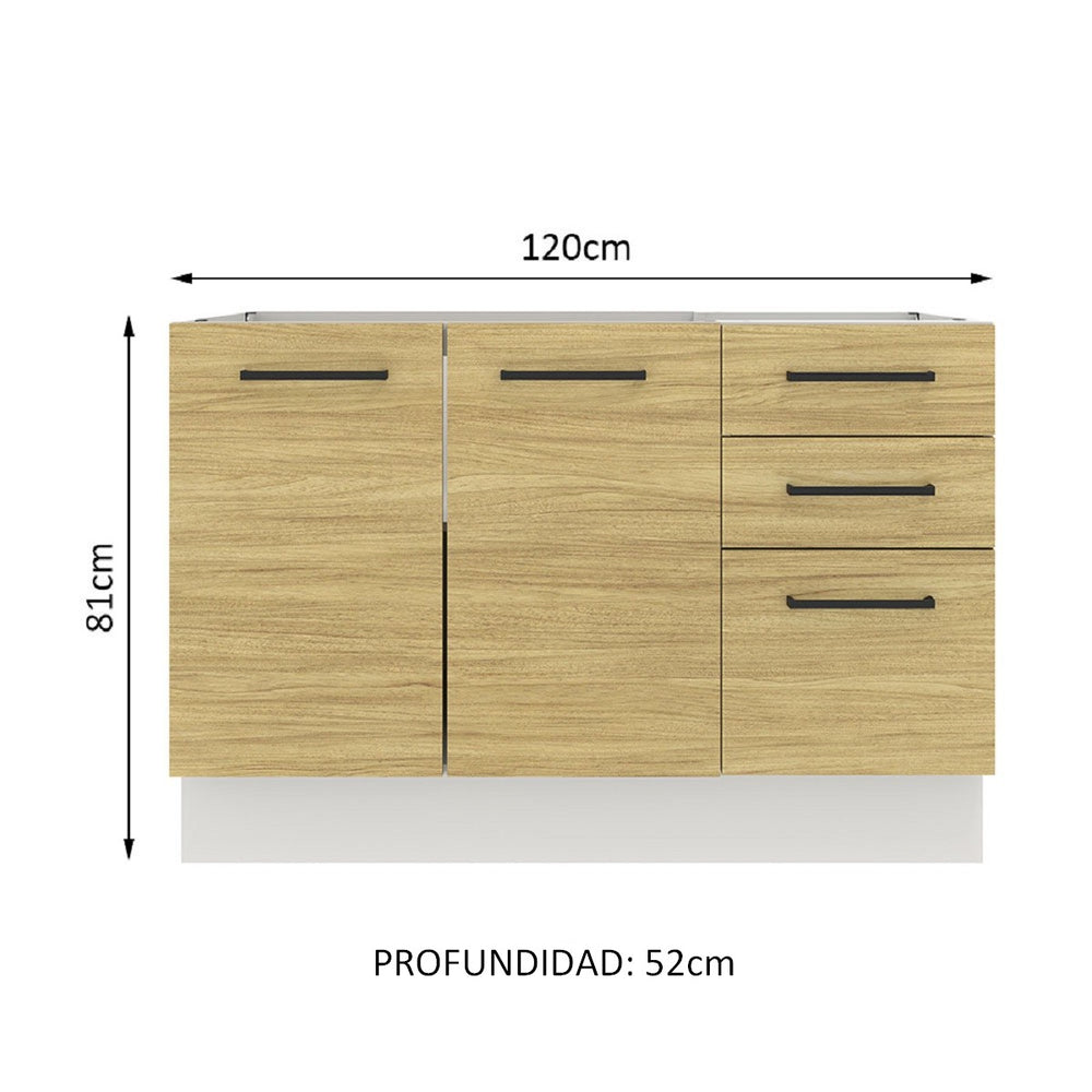 
                  
                    Load image into Gallery viewer, Mueble De Cocina 3 Cajones 2 Puertas 120 Cm
                  
                