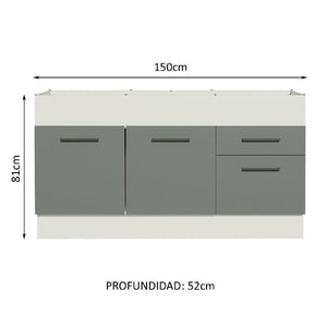 
                  
                    Load image into Gallery viewer, Mueble De Cocina 2 Cajones 2 Puertas 150 Cm
                  
                