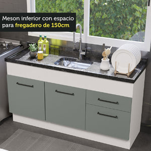 
                  
                    Load image into Gallery viewer, Mueble De Cocina 2 Cajones 2 Puertas 150 Cm
                  
                